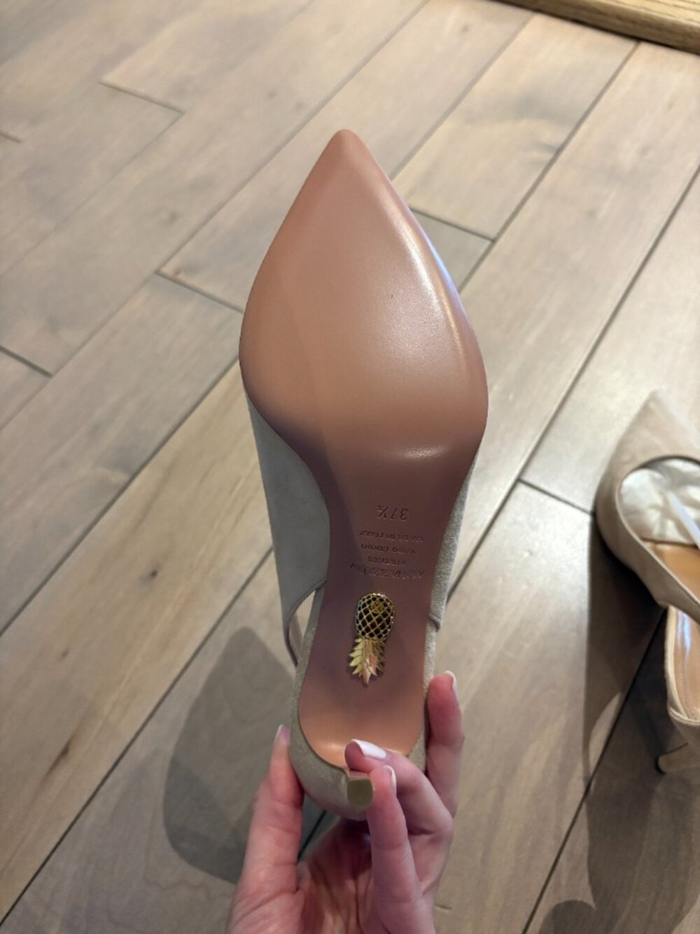 Aquazzura Women's Beige Bow Tie Pump 85 - Picture 10 of 12